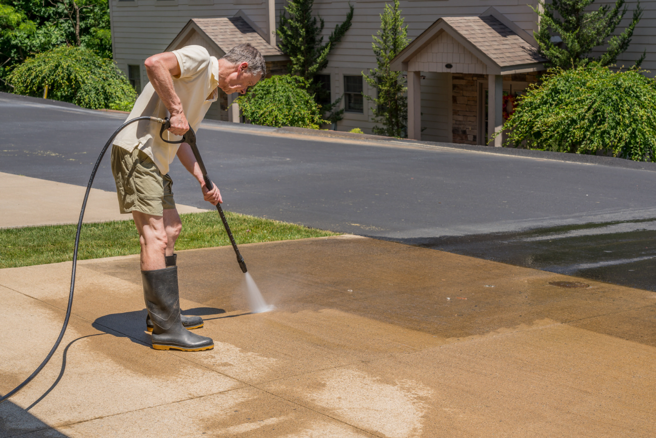 Power Washing Concrete Driveway Cleaning Services